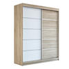 SCHWEBETÜRENSCHRANK 180 CM TREND Farbe: Sonoma , weiß , sonoma - Braun/Weiß, Holzwerkstoff (180/215/59.5cm) - A&J MöbelLand