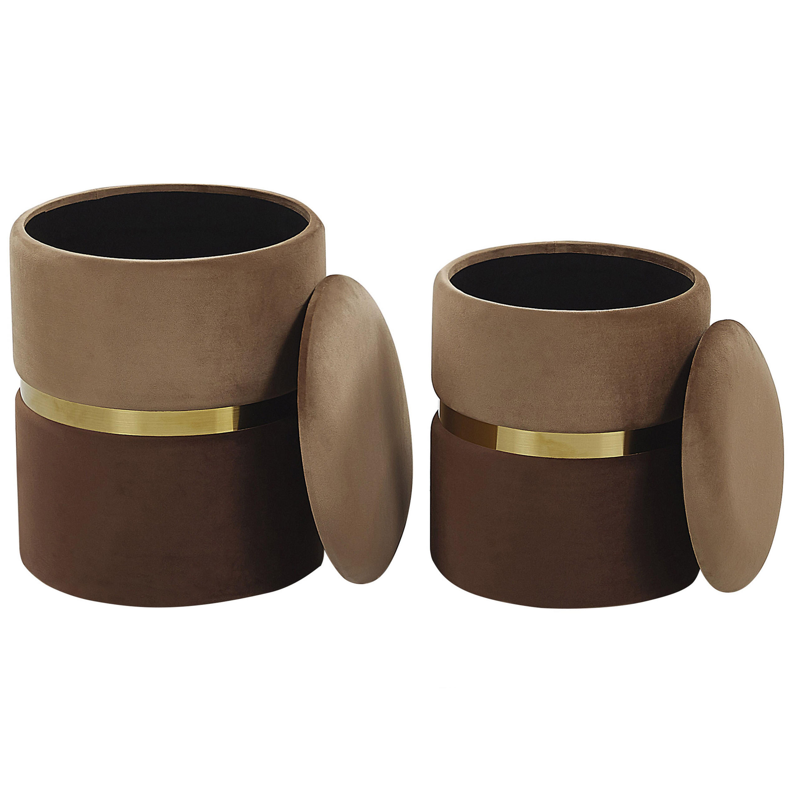 POUF Wichita 36/31/36/31/44/39 cm - Braun, Textil (31/39/31cm) - Beliani