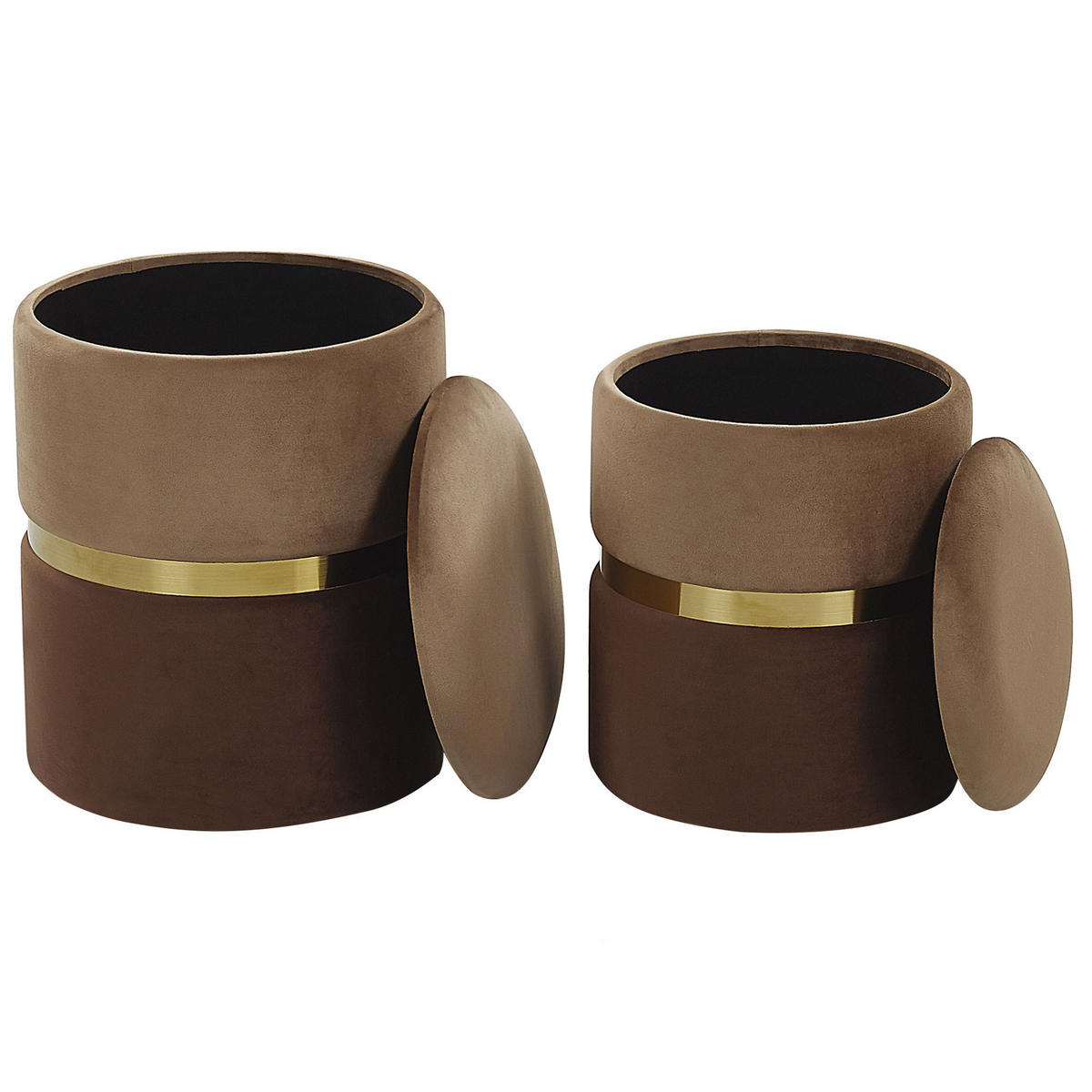 POUF Wichita 36/31/36/31/44/39 cm - Braun, Textil (31/39/31cm) - Beliani