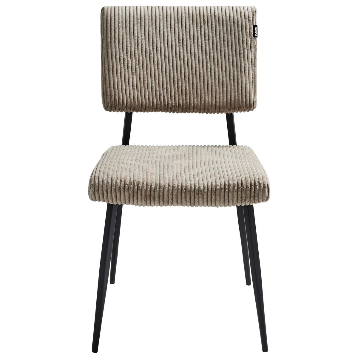 ESSZIMMERSTUHL 2er-Set Taupe Sturgis - Taupe/Schwarz, Textil (47/87/54cm) - Beliani