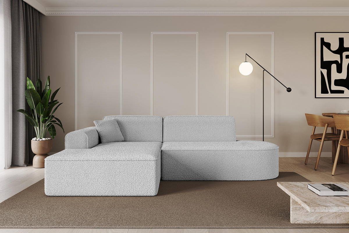 ECKSOFA Ottomane Links IREA-L1-v3 - 232x165x77 cm Hellgrau - Hellgrau, Holzwerkstoff/Textil (232/165cm) - ALTDECOR
