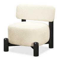 SESSEL - Bouclé Stoff - Creme, Holz/Textil (76/65/81cm) - home24