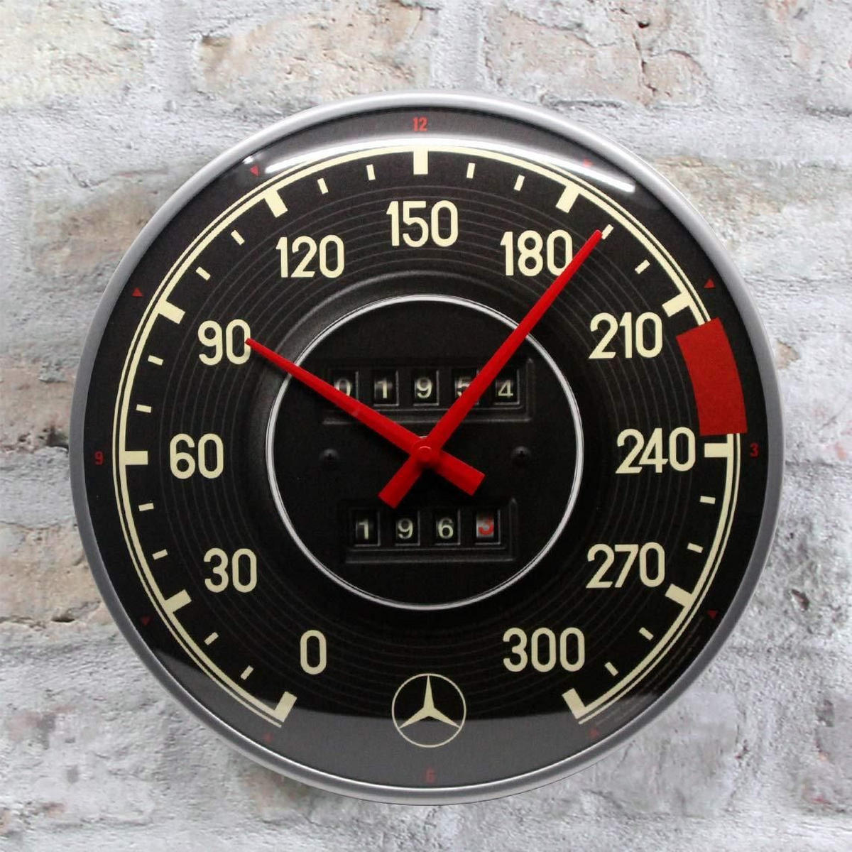 WANDUHR 31 cm Mercedes-Benz Tacho - Schwarz, Metall (31/31/5cm) - Nostalgic-Art