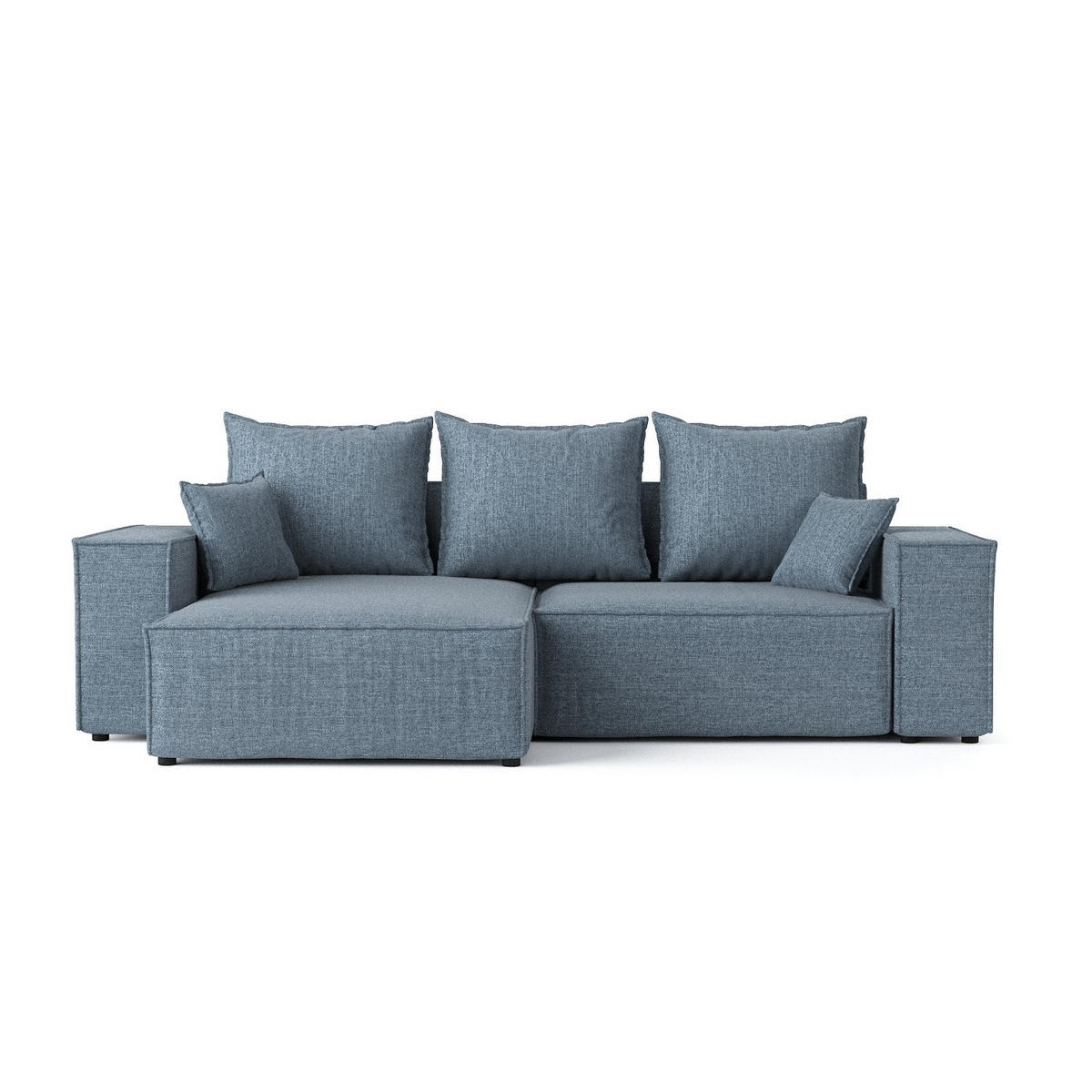 ROHOVÁ SEDAČKA SENSO, textil, Modrošedá - černá/šedohnědá, dřevo/kompozitní dřevo (255/148cm) - AltaBeds