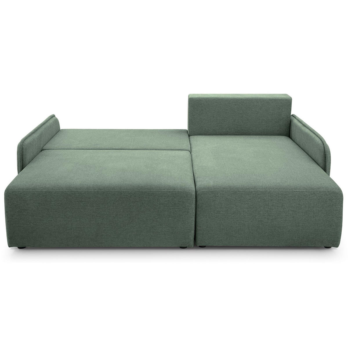 ECKSOFA Netarro, Salbeigrün Chenille, rechtsseitig - Schwarz/Hellgrün, Kunststoff/Textil (198/147cm) - Selsey