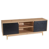 TV-LOWBOARD mit Eiche-Dekor, 2 Türen, modern, Braun-Schwarz 150x40x55 cm - Eichefarben/Braun, Holz (150/55/40cm) - KADIMA DESIGN
