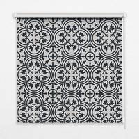VNÚTORNÁ roleta - okenná roleta - roleta - 100x140 cm - Portugalské dlaždice - čierna, plast (100/140/0.5cm) - TULUP