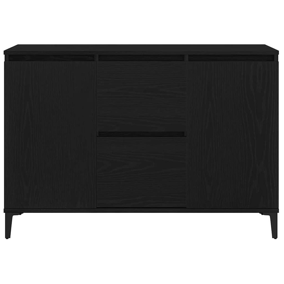 SIDEBOARD Schwarz Eichen-Optik 104/35/70 Cm Holzwerkstoff - Schwarz, Holzwerkstoff (35/70/104cm) - vidaXL