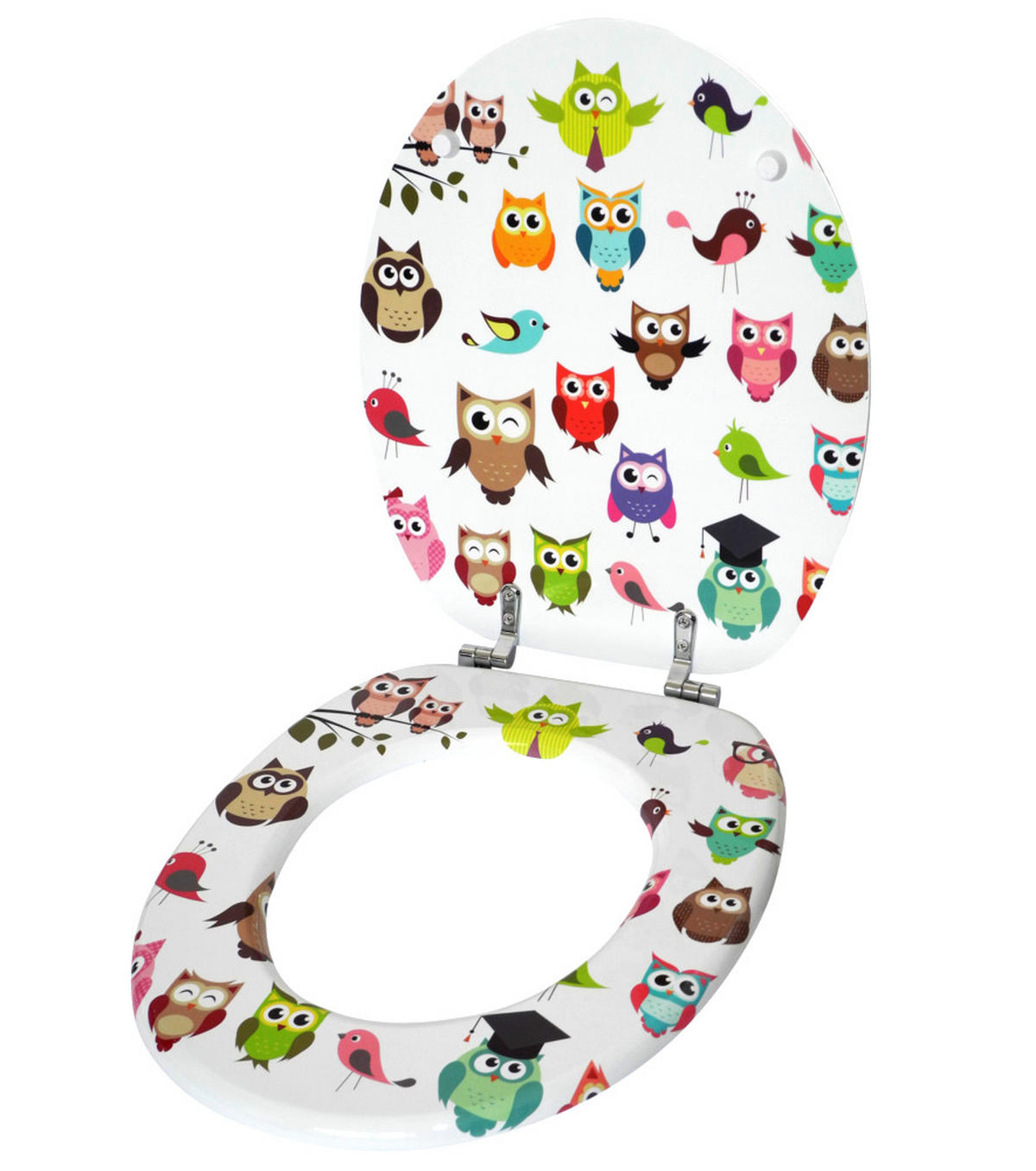 WC-SITZ Owl - Multicolor, Holzwerkstoff (38/6/47cm) - Sanilo