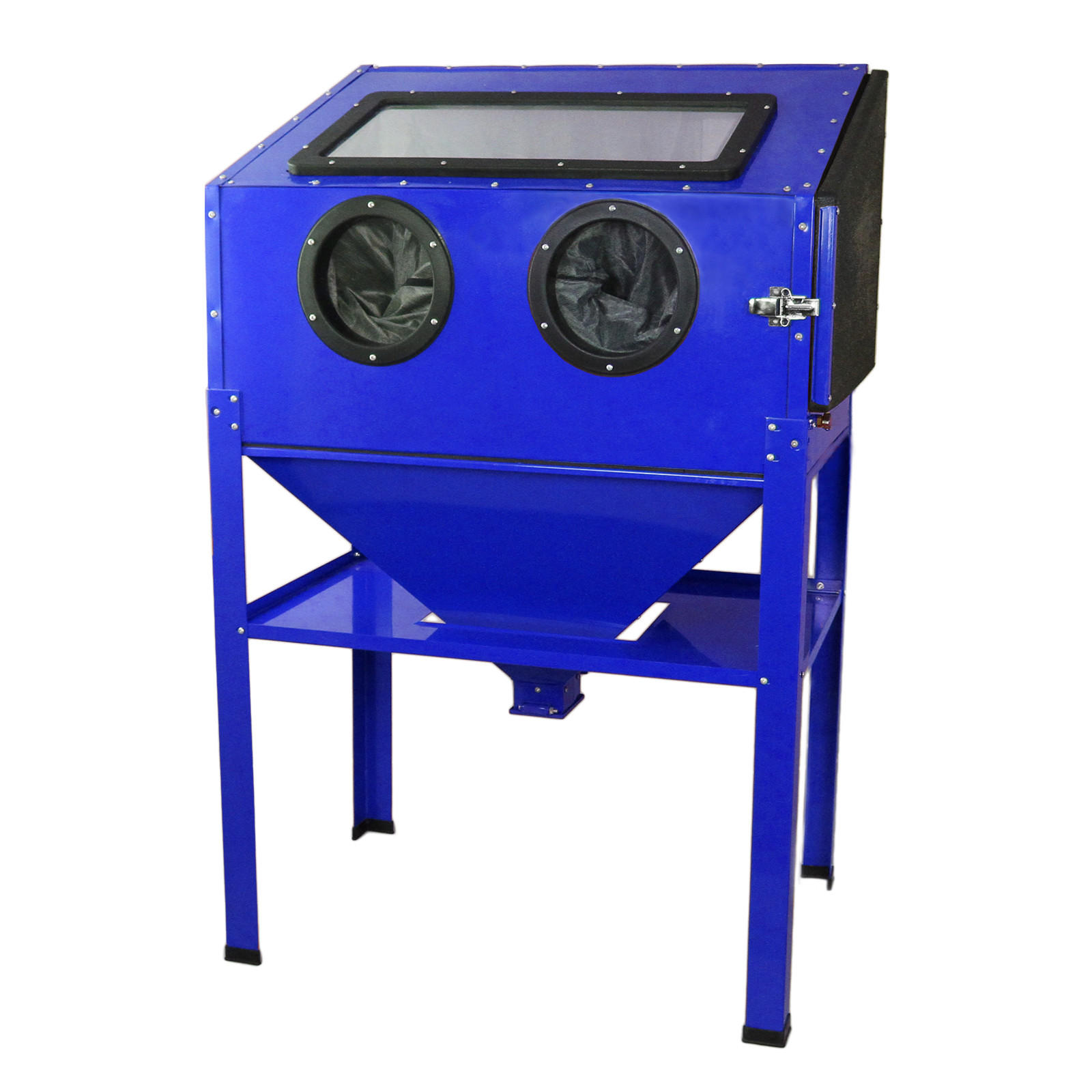 SANDSTRAHLKABINE 220L - Blau, Metall (24/63/91cm) - MaxBlast
