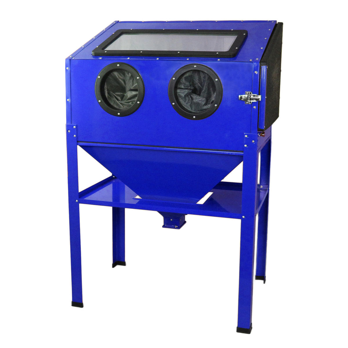 SANDSTRAHLKABINE 220L - Blau, Metall (24/63/91cm) - MaxBlast