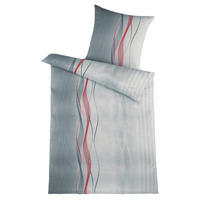 SEERSUCKER-BETTWÄSCHE 135x200 Sommer Bettbezug Bügelfrei aus Mikrofaser - Muster Grau - Multicolor/Grau, Textil (135/200cm) - Carpe Sonno