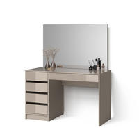 SCHMINKTISCH Imola Greige 120 cm mit Spiegel - Greige, Holzwerkstoff (120/75/55cm) - Livinity®