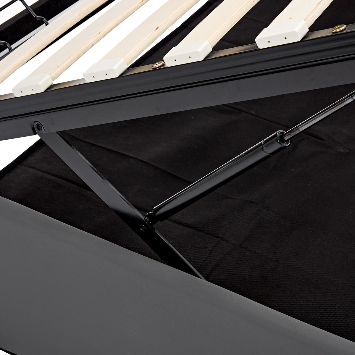 POLSTERBETT 140x190cm Grau PU Mit USB LED & Stauraum - Grau, Leder (140/190cm) - FLIEKS