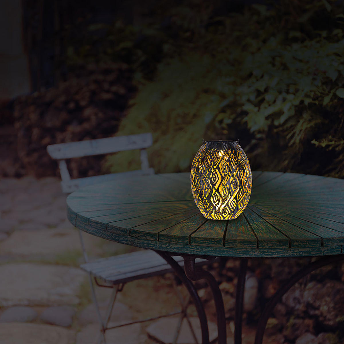 LED AUSSENLEUCHTE Metall Schwarz Gold - Schwarz, Metall (12.5/12.5/90cm) - Globo Lighting