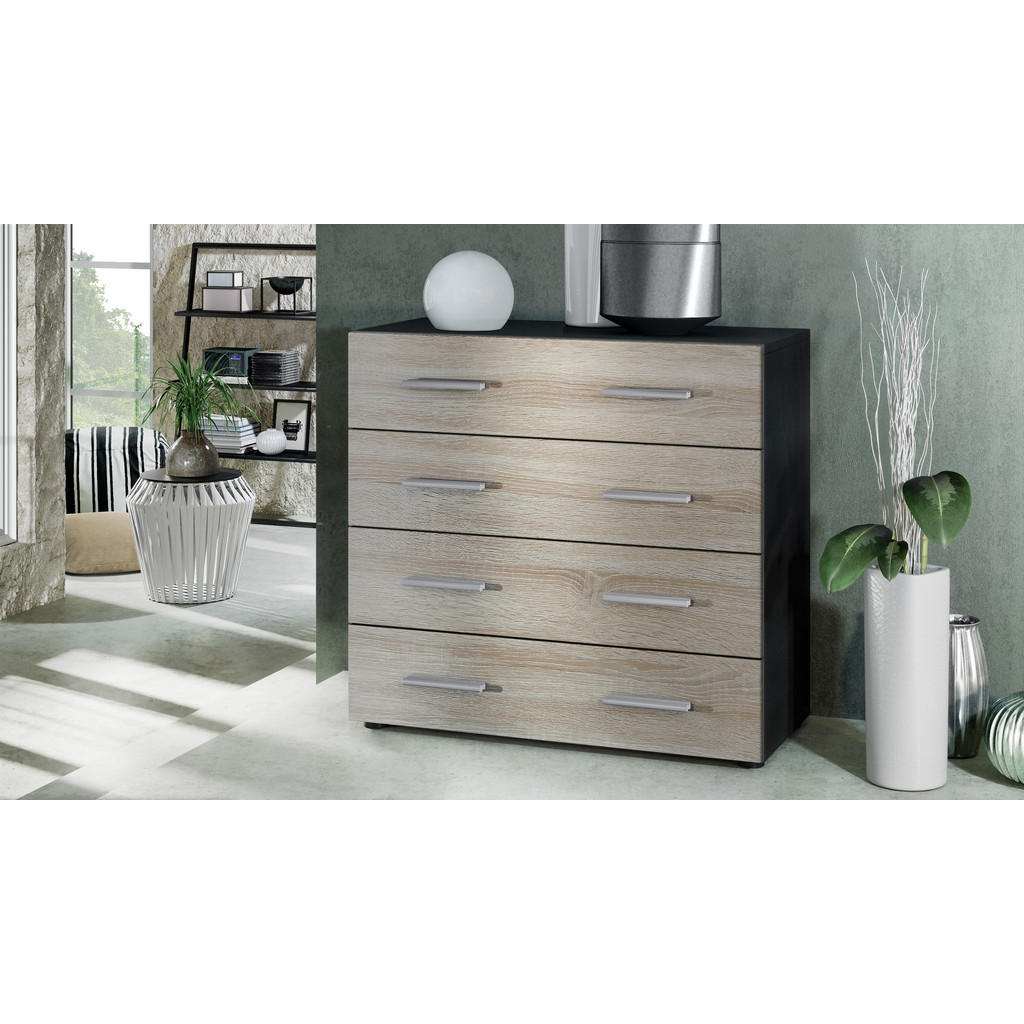 Thumbnail - Vladon Kommode, Eiche San Remo, Holzwerkstoff, 76x72x35 cm, Wohnzimmer, Kommoden & Sideboards, Kommoden