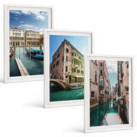 BILDER SET 3er Set - 40x60 cm Weißer Rahmen - Architektur der Kanäle von Venedig - Weiß, Kunststoff (40/60cm) - TULUP