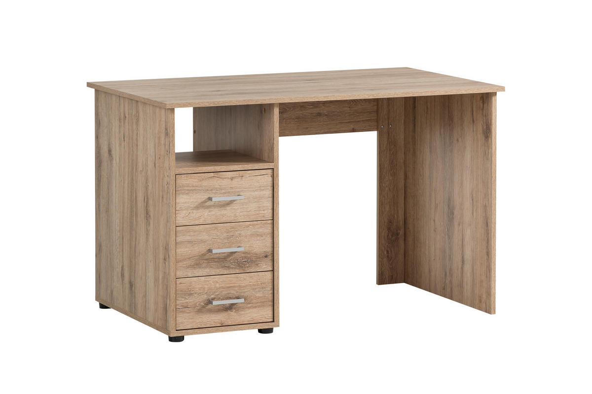 SCHREIBTISCH Fox Small 74x116x70 cm 3 Schubladen Eiche - Grün, Holz (70/116/74cm) - PROREGAL