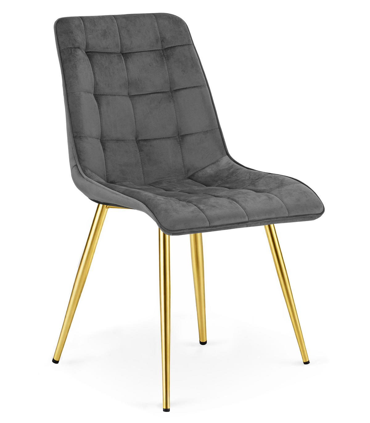 STUHL Dunkelgrau 49x60 cm SPLIT Samtbezug x 2 - Grau, Metall (49/59/60cm)