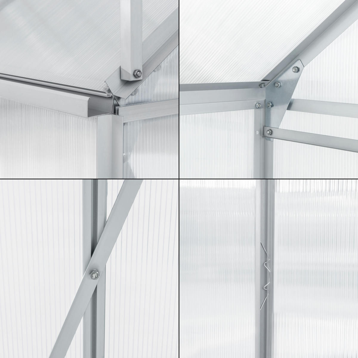 TREIBHAUS Oisterwijk - Transparent, Kunststoff/Metall (370/195/190cm) - [en.casa]