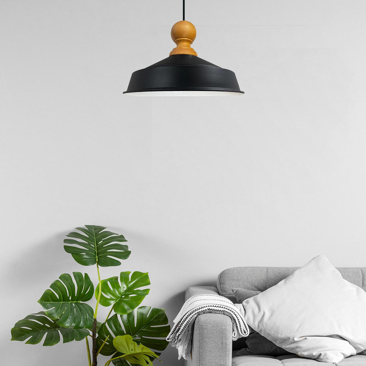 PENDELLEUCHTE Belora - Schwarz, Metall (40/40/26cm) - Bamyum