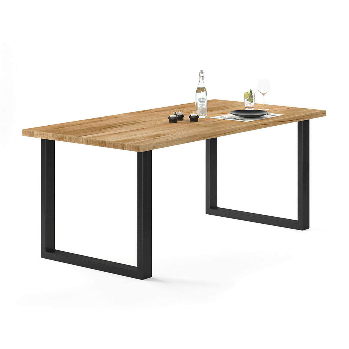 TISCHBEINE Schwarz 80 x 72 cm Quadratisch - Schwarz, Metall (80/72/8cm) - Vicco