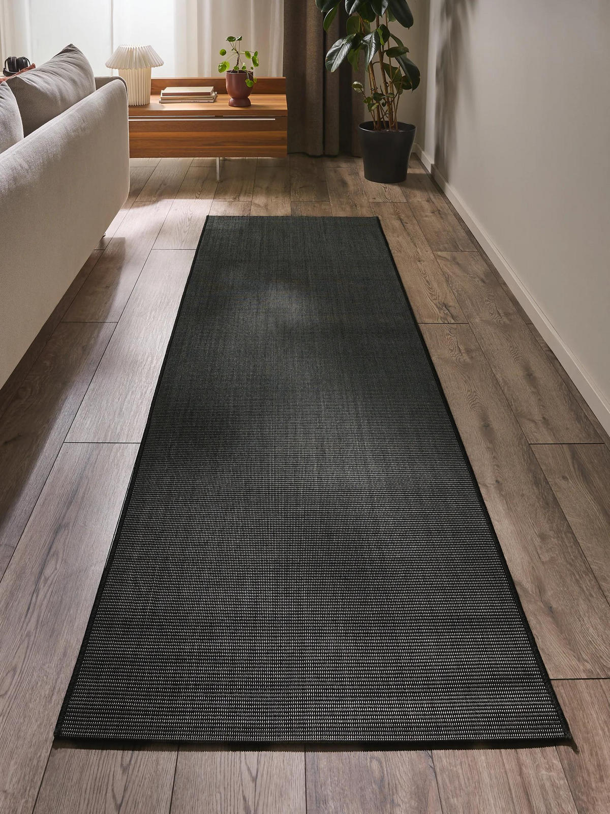 OUTDOORLÄUFER Metro Schwarz 80x240 cm - Schwarz, Textil (80/240cm) - benuta Nest