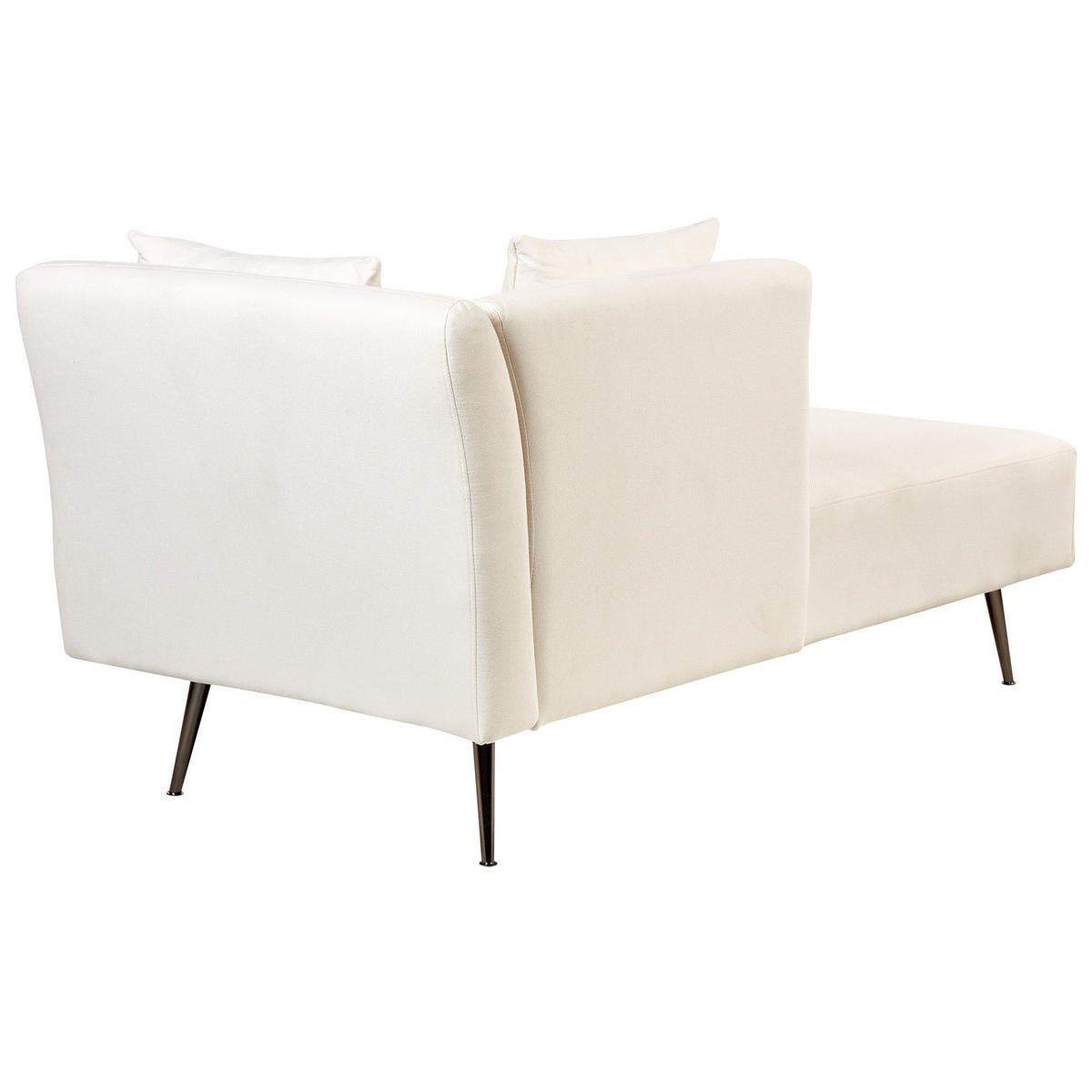 CHAISELONGUE cremeweiß rechtsseitig Riom - Schwarz/Weiß, Textil (156/75/77cm) - Beliani
