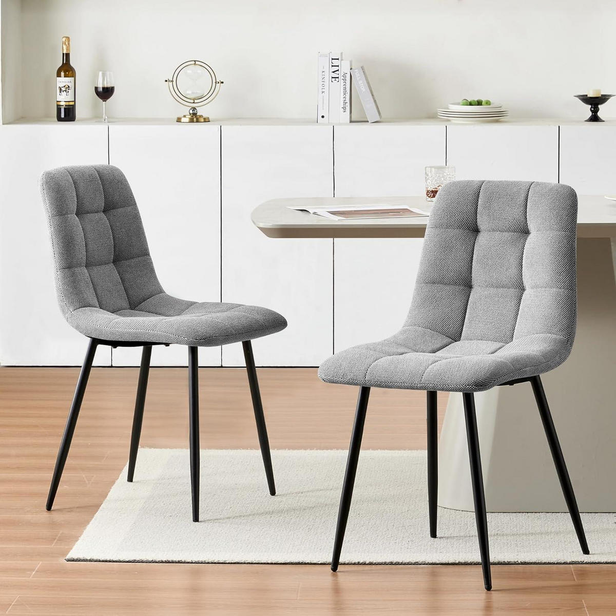 ESSZIMMERSTÜHLE 4er Set Chenille Dunkelgrau - Grau, Textil (44/86/39cm)