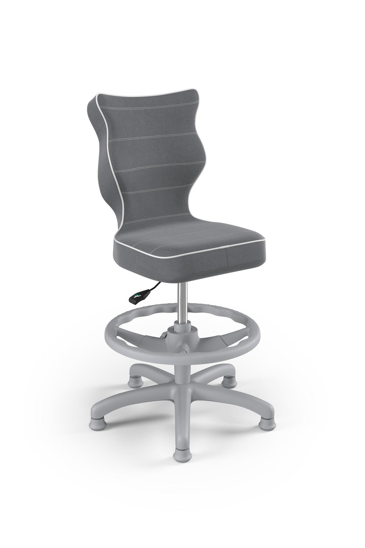 KINDERSTUHL Petit mit Fußstütze - Dunkelgrau/Weiß, Textil (66/96/66cm) - RAUMHIRSCH FURNITURE