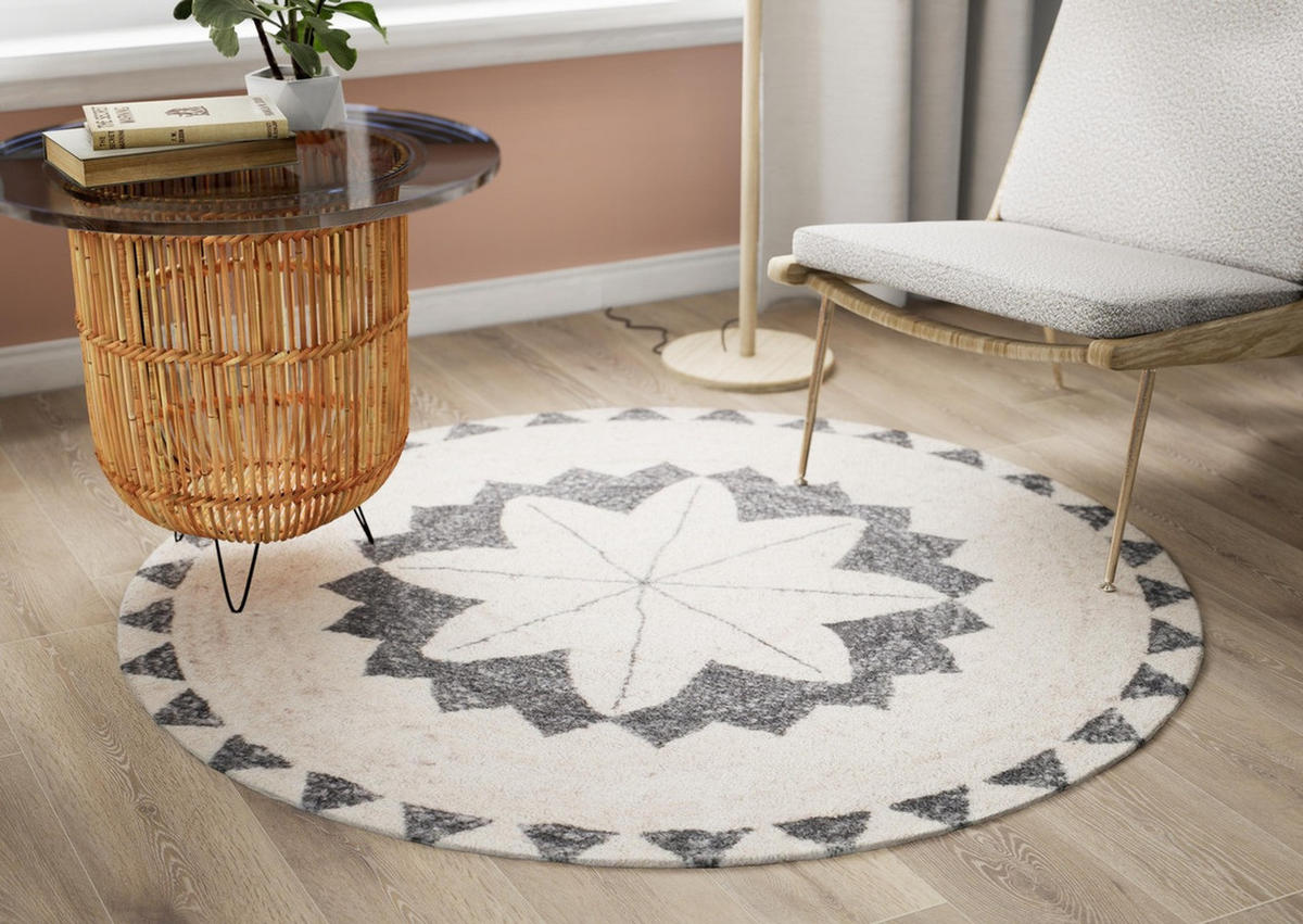 DESIGNTEPPICH Brady Creme 150x150 cm - Multicolor, Textil (150/150cm) - Vercai Rugs