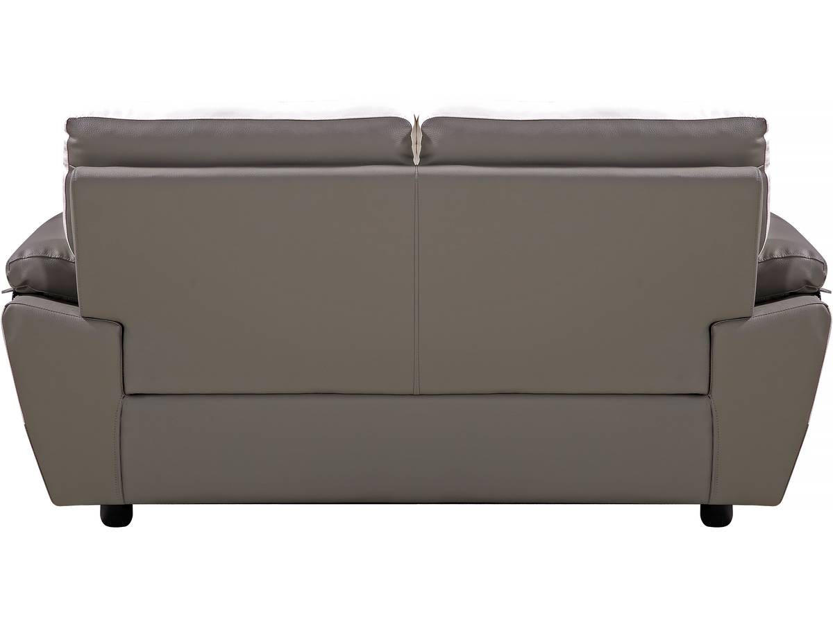 2-SITZER-SOFA Dallas Grau/Weiß - Chromfarben/Weiß, Leder/Kunststoff (169/90/88cm) - Habitat Garten