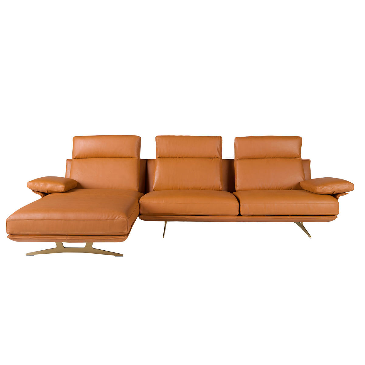 ECKSOFA Linkes Chaiselongue-Sofa aus braunem Terrakotta-Leder 333/169/102 cm - Terracotta, Leder (333/169cm) - ANGEL CERDA