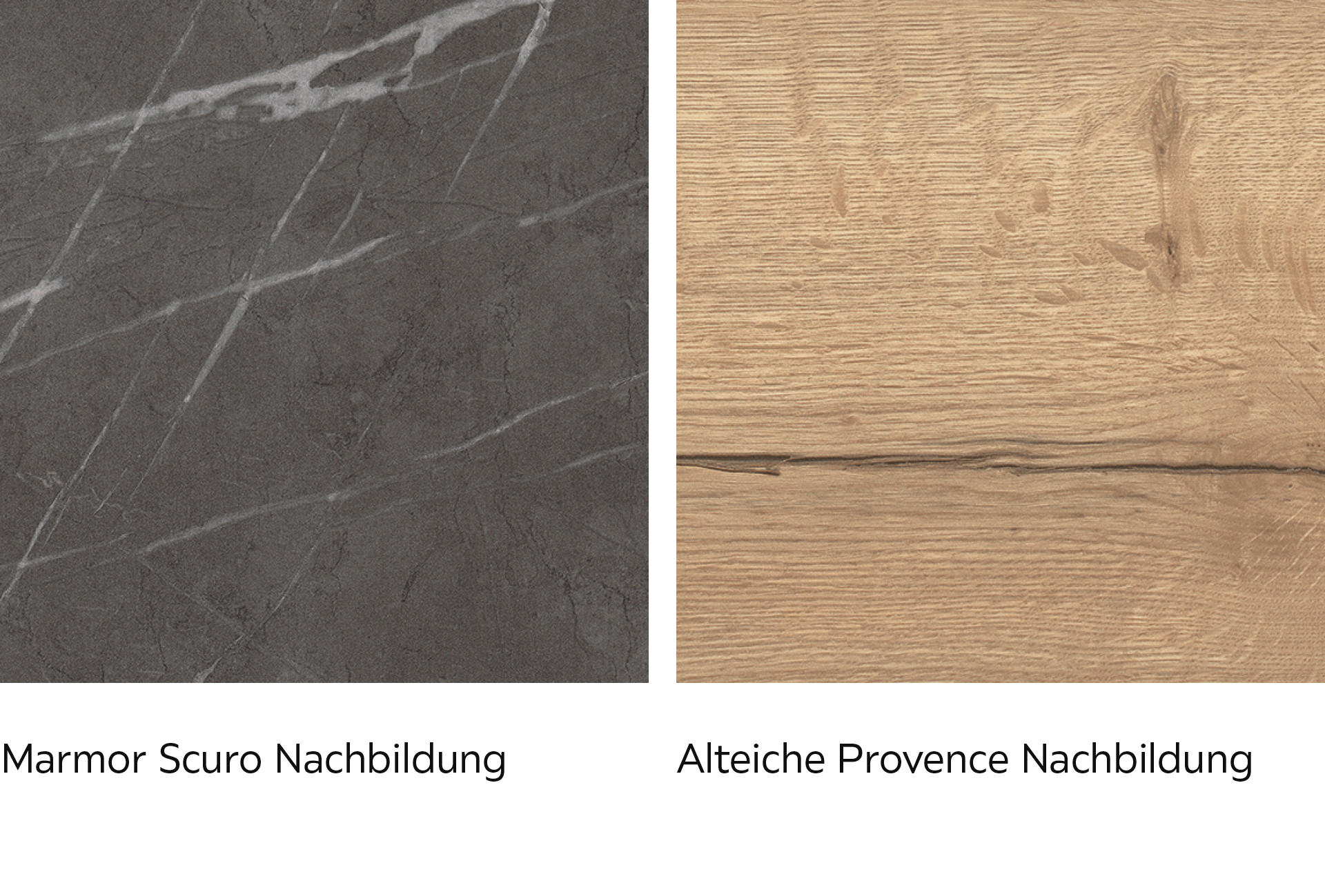 Arbeitsplatten Mamor und Alteiche