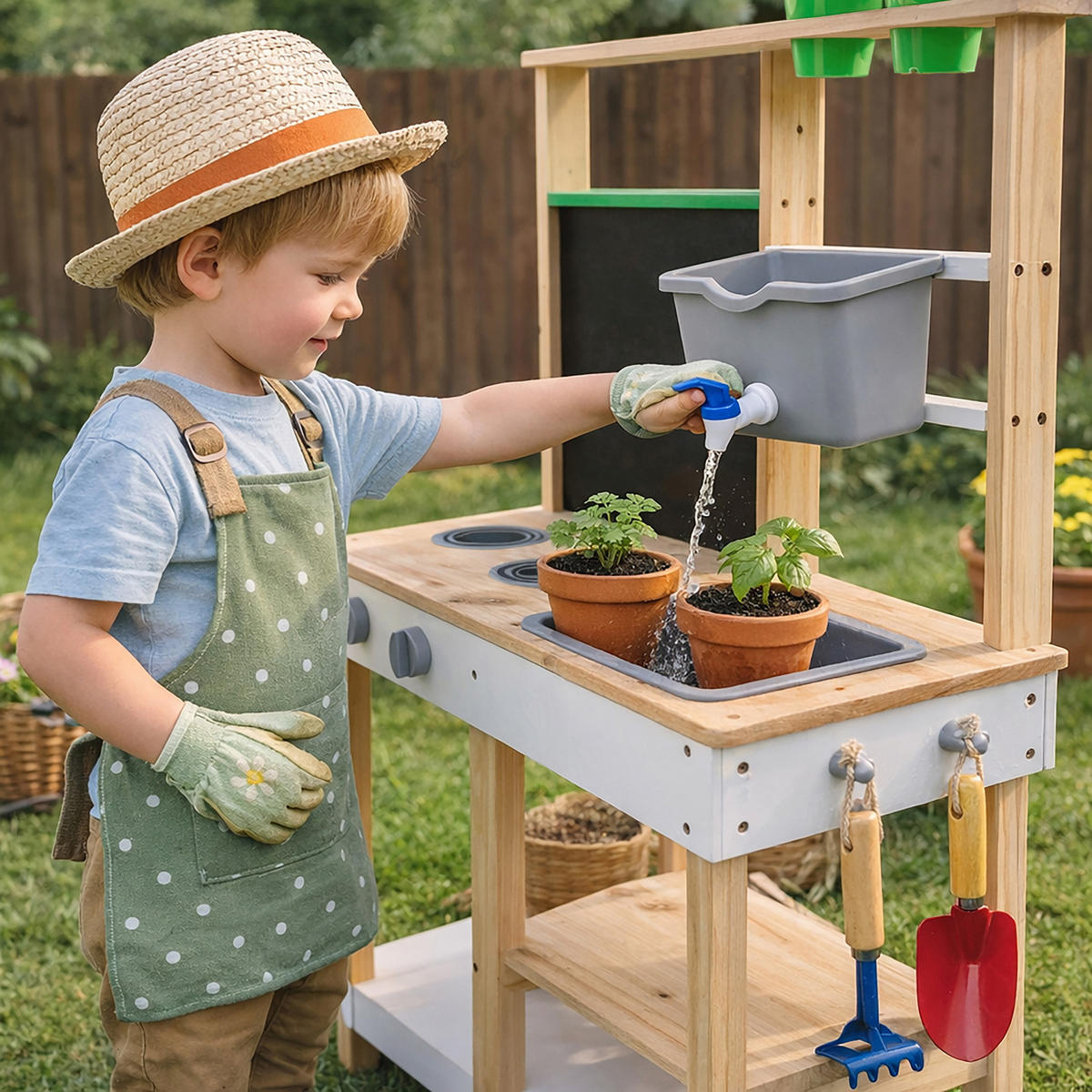 MATSCHKÜCHE aus Holz, 96 cm - Beige, Holz (66/34/96cm) - Teamson Kids