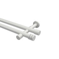 GARDINENSTANGEN-SET Prestige Estana 360 cm (geteilt in 2 x 180 cm), 2-läufig (ohne Ringe), 20 mm Ø Weiß - Weiß, Metall (360cm) - INTERDECO