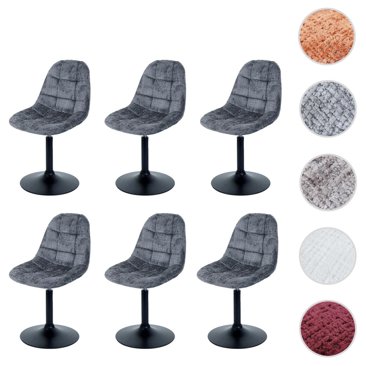 ESSZIMMERSTUHL Grau 6er-Set - Grau, Textil (47/83/43cm) - MCW