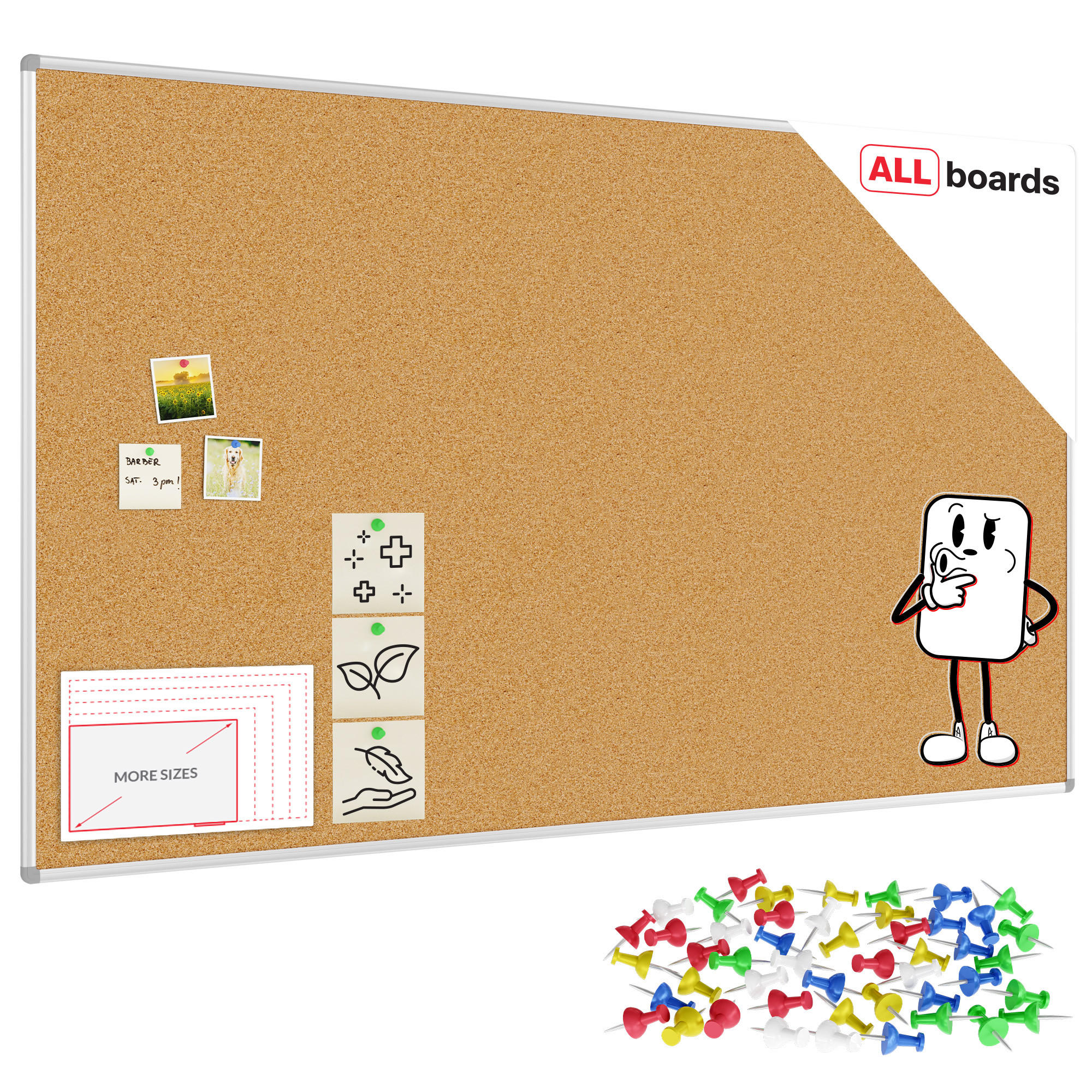 ALLboards Pinnwand Braun 200x120x1.6 cm