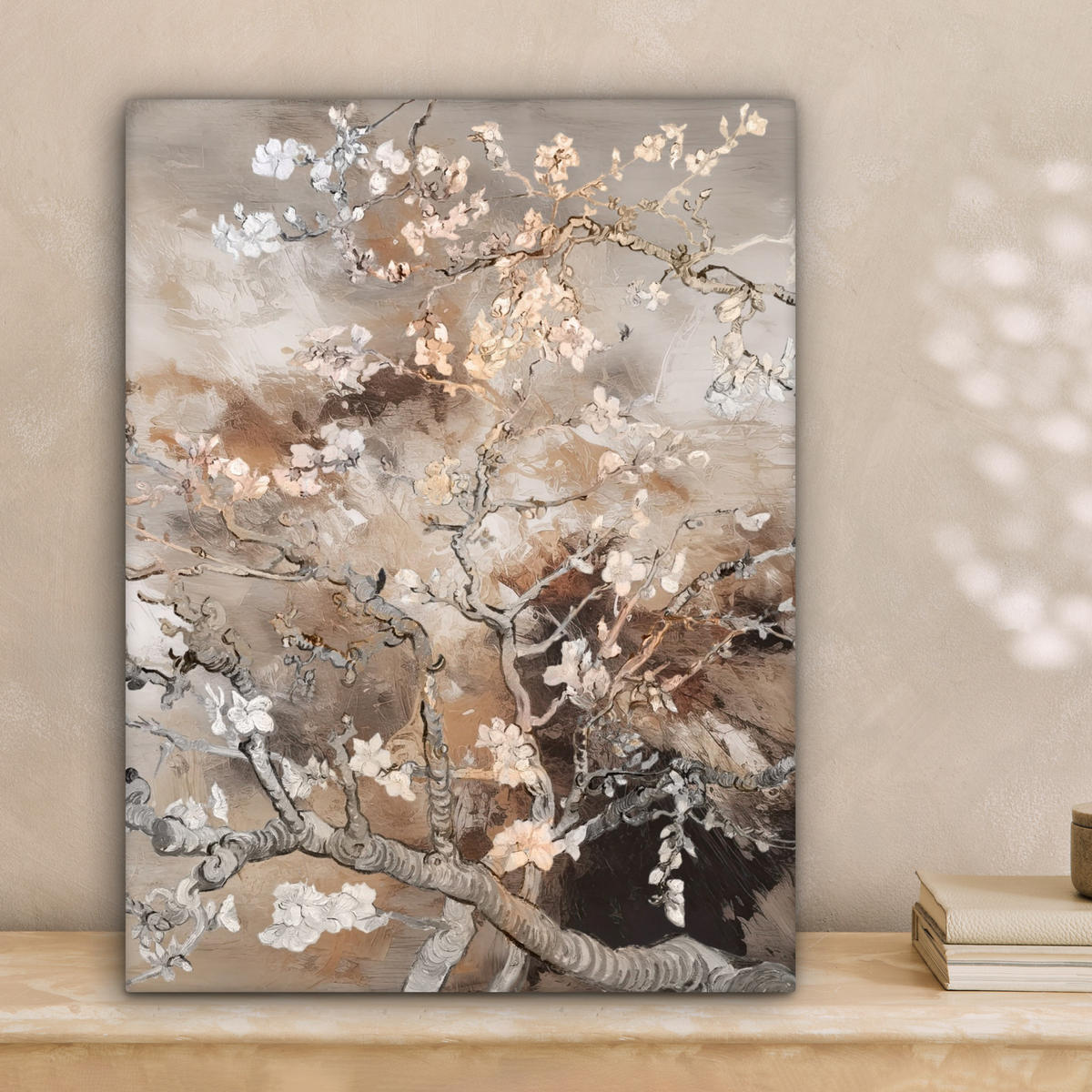 LEINWANDBILD Mandelblüte - Kunst - Van Gogh - Beige - Abstrakt 30x40 cm - Braun, Textil (30/40cm) - MuchoWow