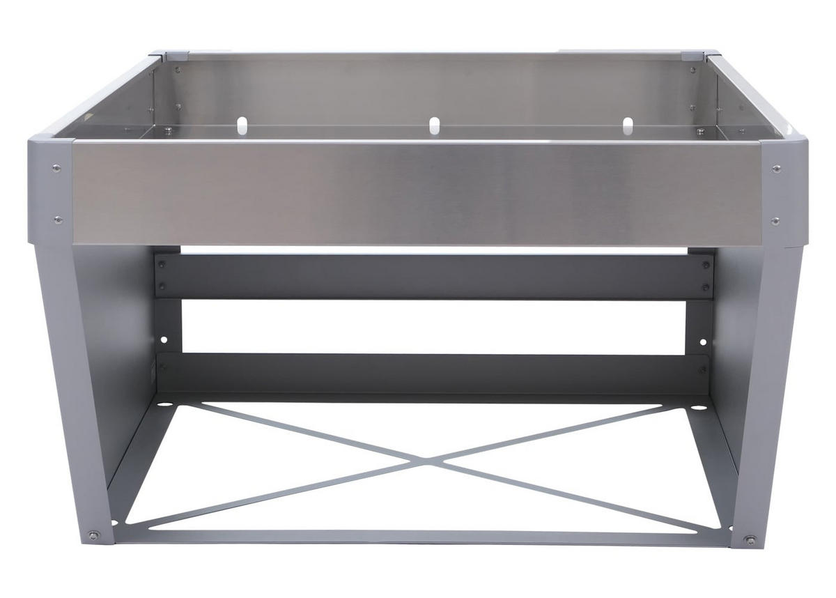 MÄHROBOTER-GARAGE mit Pflanzkasten 40x60x70cm Silber-Grau - Silberfarben, Metall (60/40/70cm) - PROREGAL