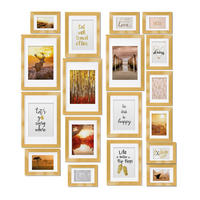 BILDERRAHMEN Passion Holz Gold 18tlg - Goldfarben, Holz (25/28/37cm) - BoMoe