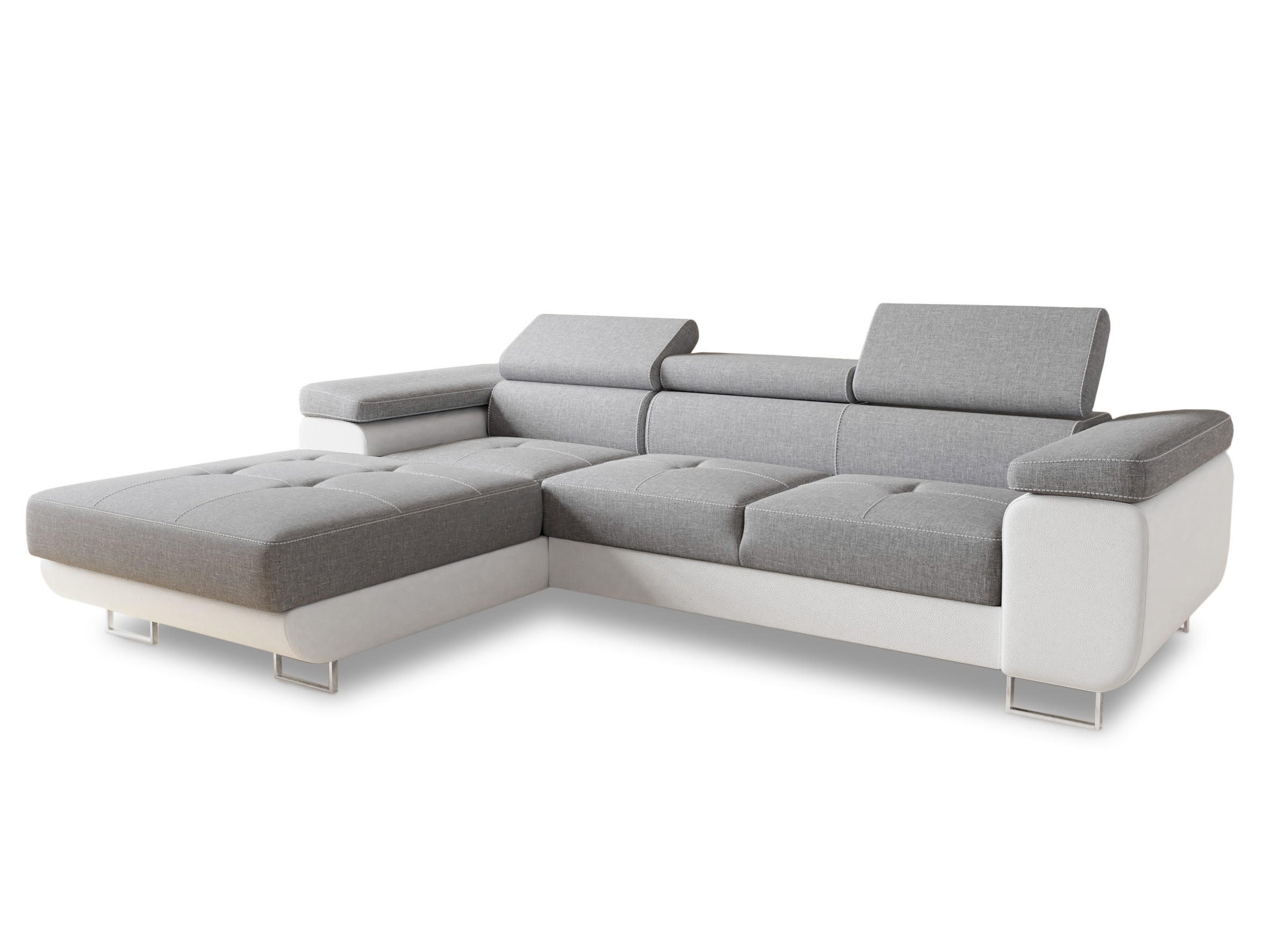 ECKSOFA Divo, Seite: Links - Weiß, Holz/Textil (282/204cm) - Sofnet