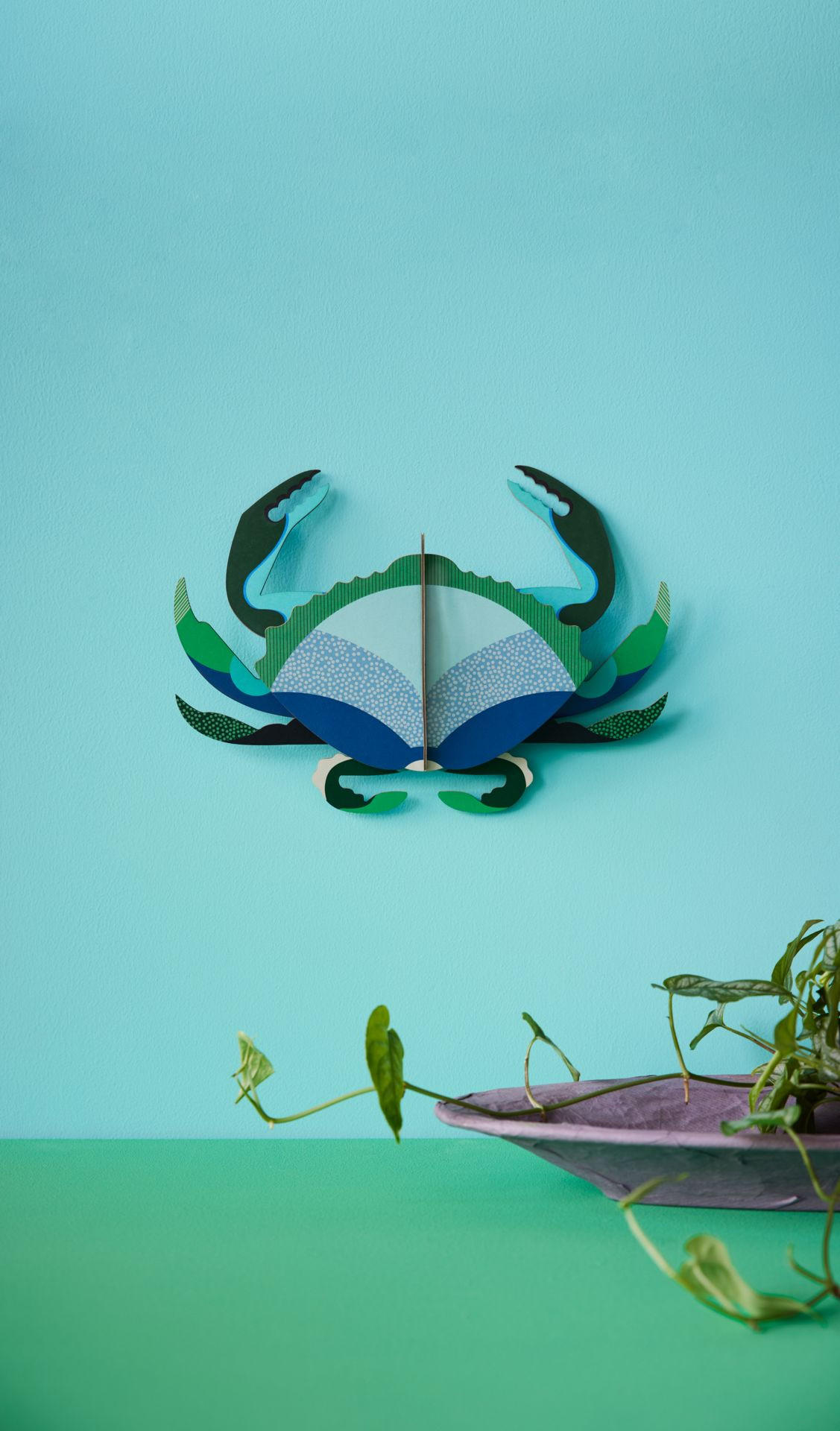 WANDDEKO Ozeankrabbe 7.7/20 cm - Multicolor, Wellpappe (7.7/20/29cm) - KUNSTLOFT