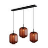 HÄNGELEUCHTE Velo 3-flammig Braun Ø 25cm - Schwarz/Braun, Glas (25/25/27cm) - s.luce