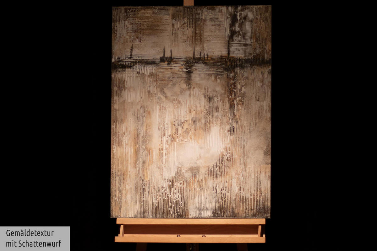 ACRYLBILD HANDGEMALT 60/80 cm - Beige/Braun, Holz/Textil (1.45/80cm) - KUNSTLOFT