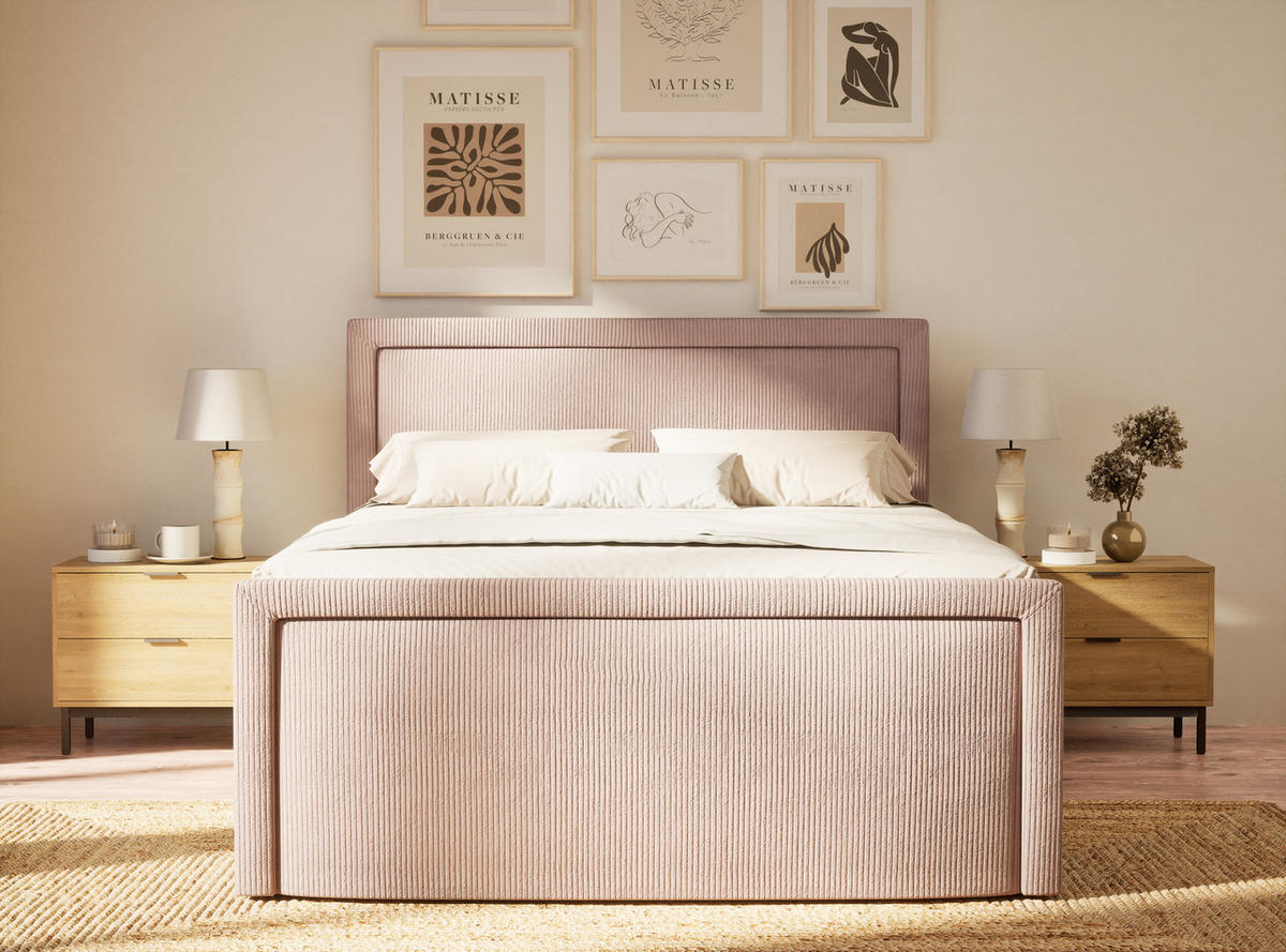 BOXSPRINGBETT Fresco 200/200 cm, in Lila, Bettkasten, Matratze, Topper - Lila/Schwarz, Holz/Holzwerkstoff (200/200cm) - Maison de Reve