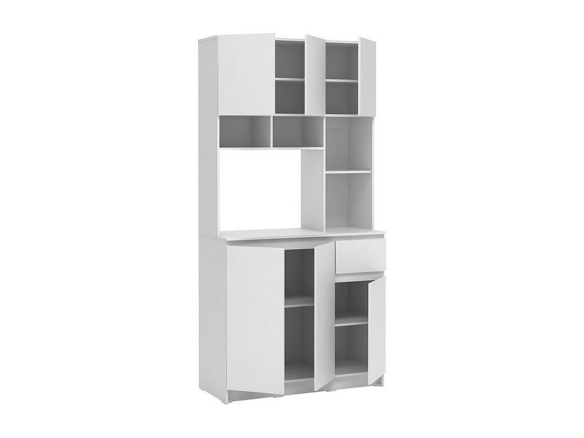 BUFFETSCHRANK - 89.6 cm x 39.9 cm - holz - weiß Nizali - Weiß, Holz (89/181/39cm) - Vente-Unique