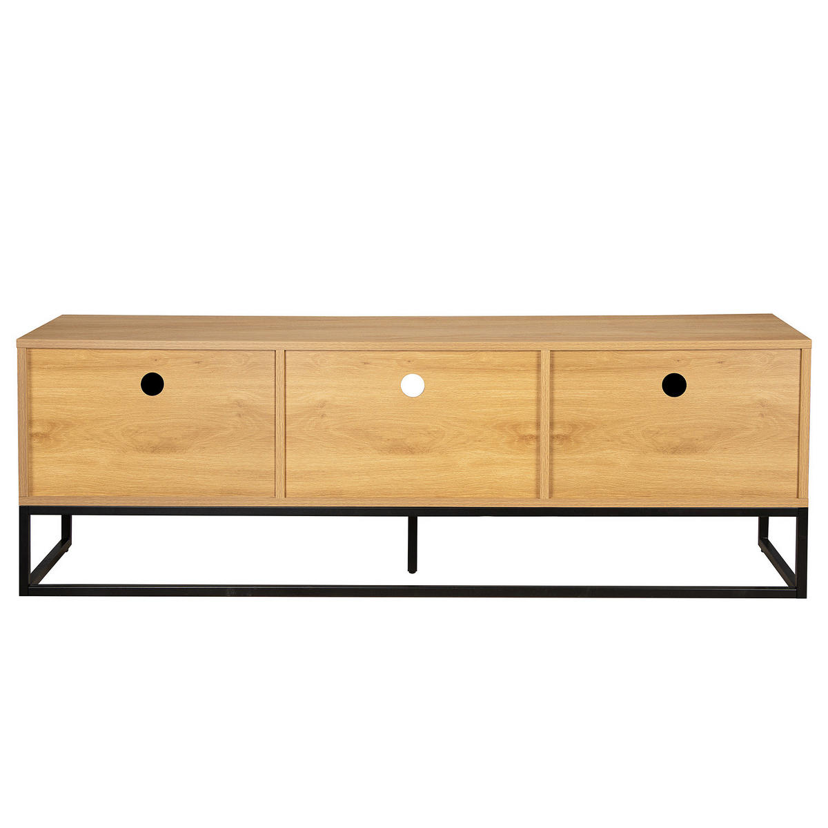 TV-LOWBOARD - Eichefarben/Schwarz, Holzwerkstoff/Kunststoff (160/55/40cm) - home24