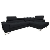 ECKSOFA Cotere Cord, Seite: Rechts - Schwarz, Holz/Textil (270/202cm) - MIRJAN24
