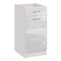 KÜCHENUNTERSCHRANK mit 1 Schublade d40 1sz weiss glanz - Weiß Hochglanz, Holzwerkstoff (40/82/44cm) - roe furniture